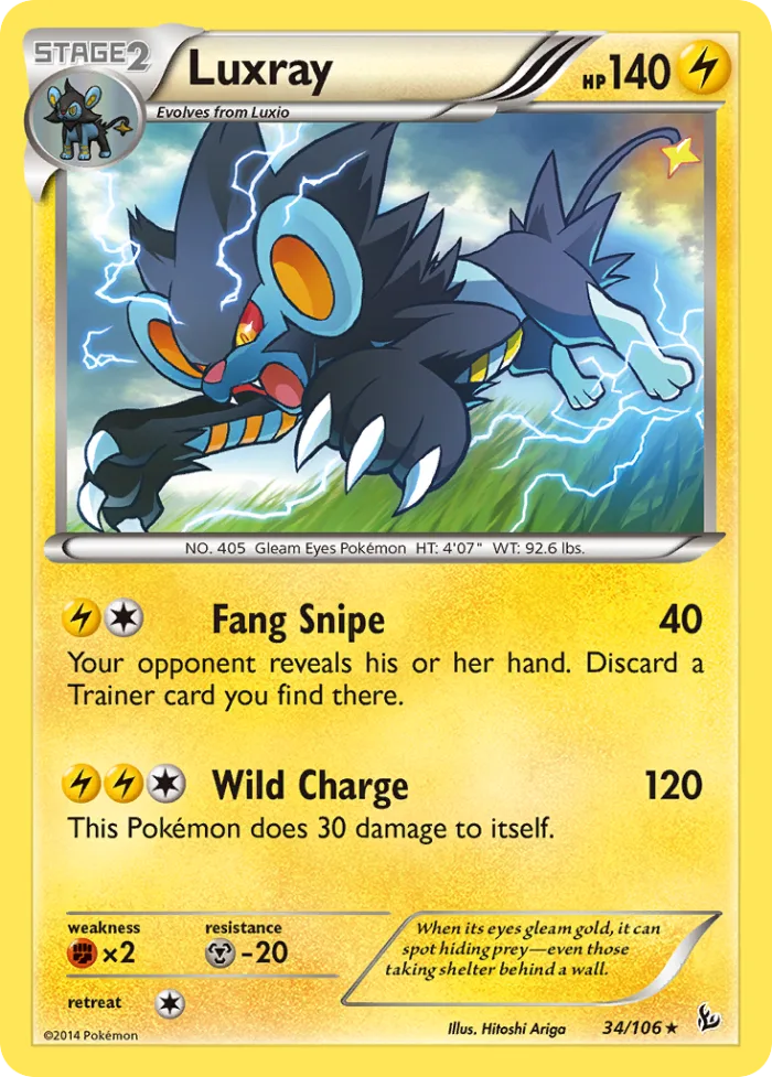 Luxray #34 Flashfire Pokemon card