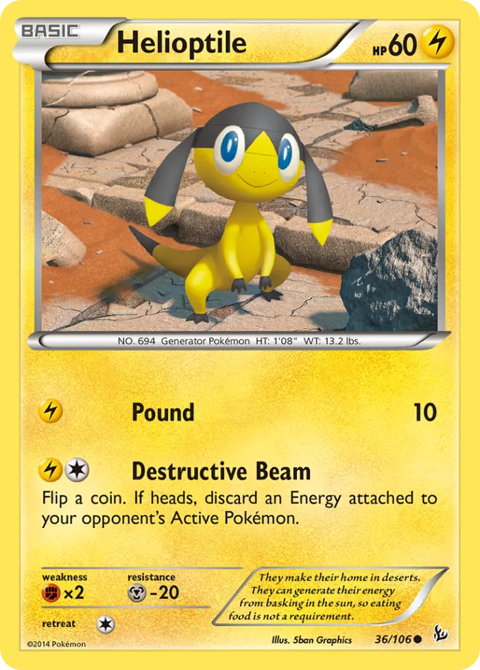 Helioptile #36 Flashfire Pokemon card