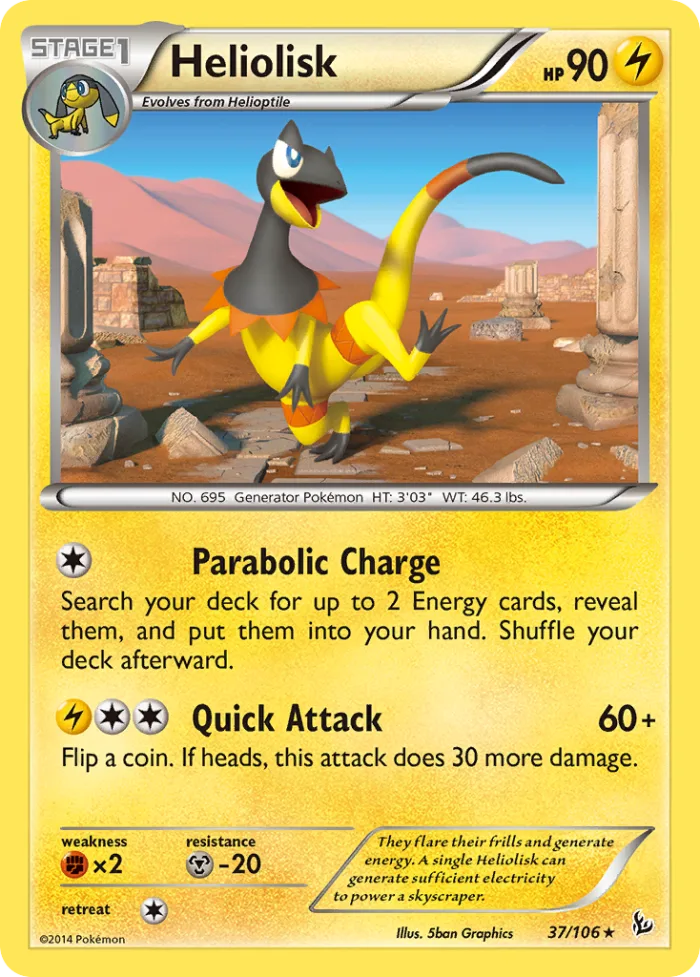 Heliolisk #37 Flashfire Pokemon card