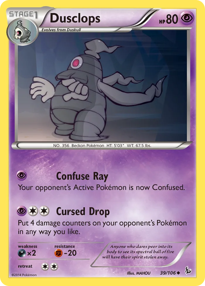 Dusclops #39 Flashfire Pokemon card