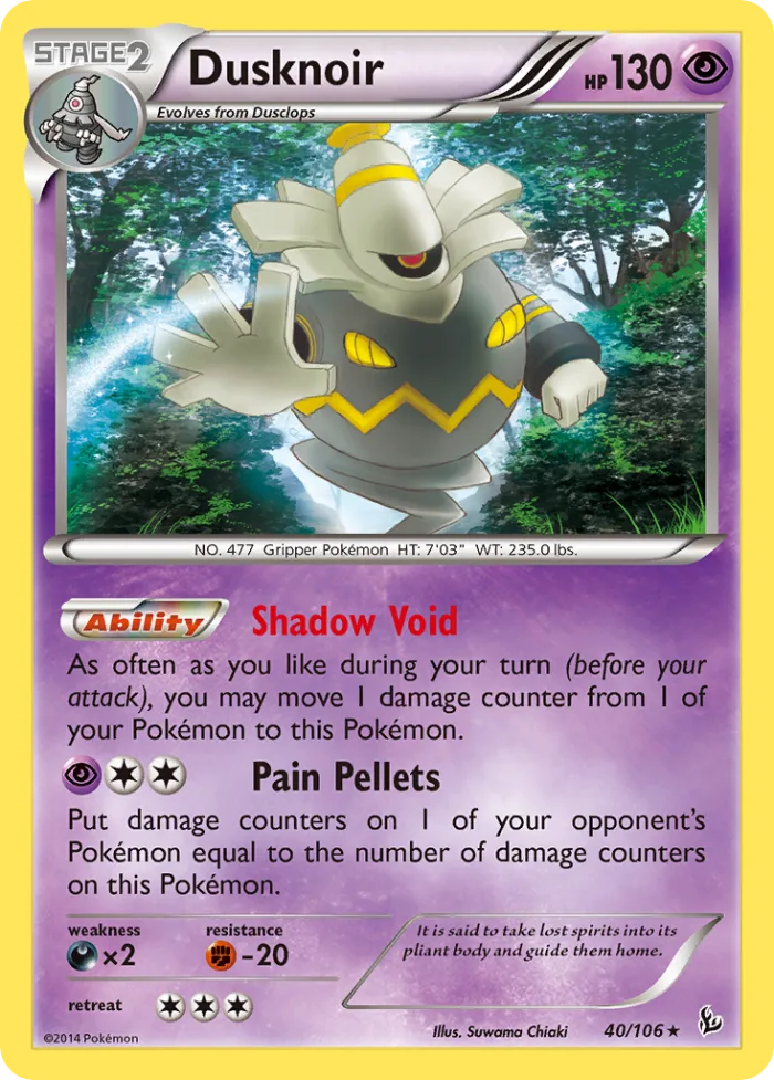 Dusknoir #40 Flashfire Pokemon card