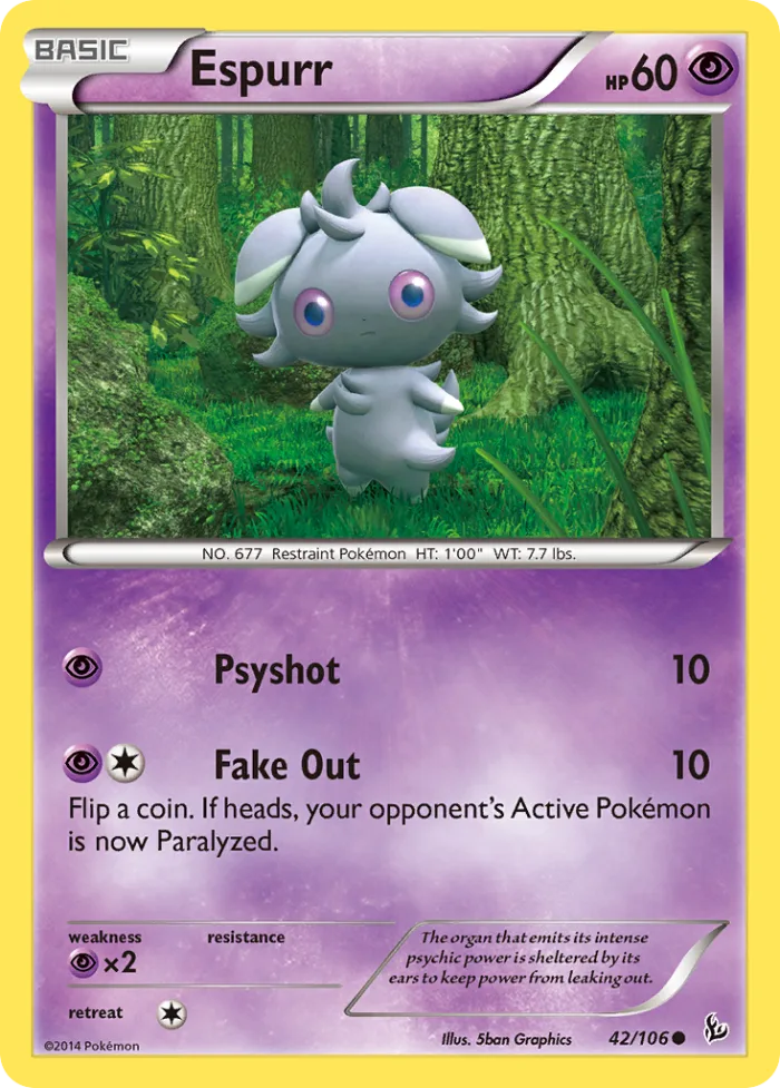Espurr #42 Flashfire Pokemon card