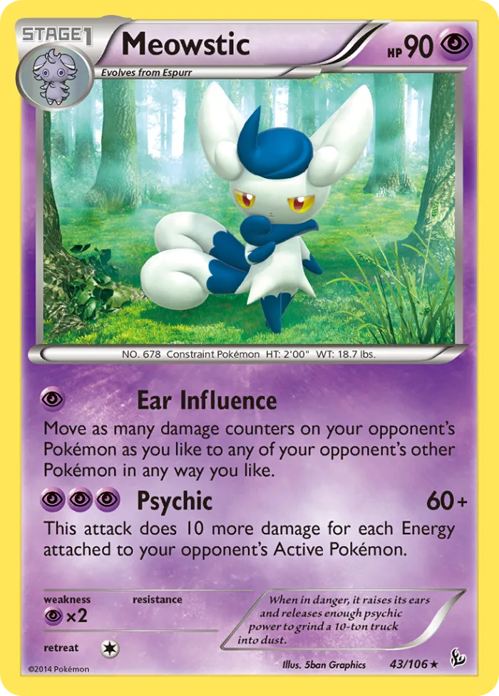 Meowstic #43 Flashfire Pokemon card