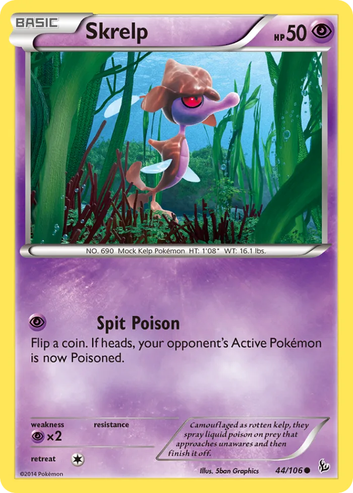 Skrelp #44 Flashfire Pokemon card