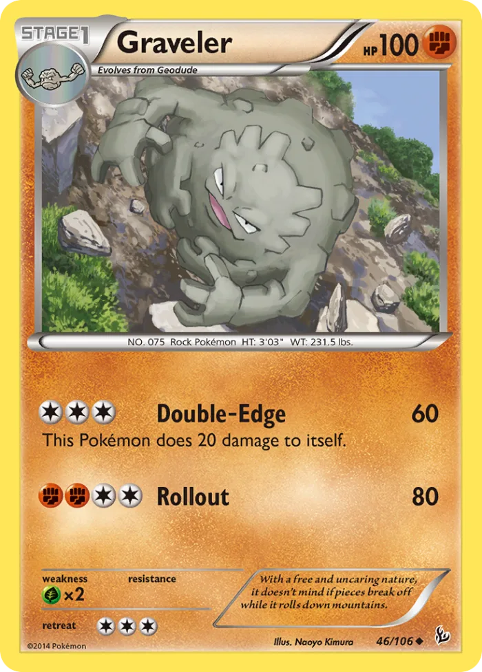 Graveler #46 Flashfire Pokemon card