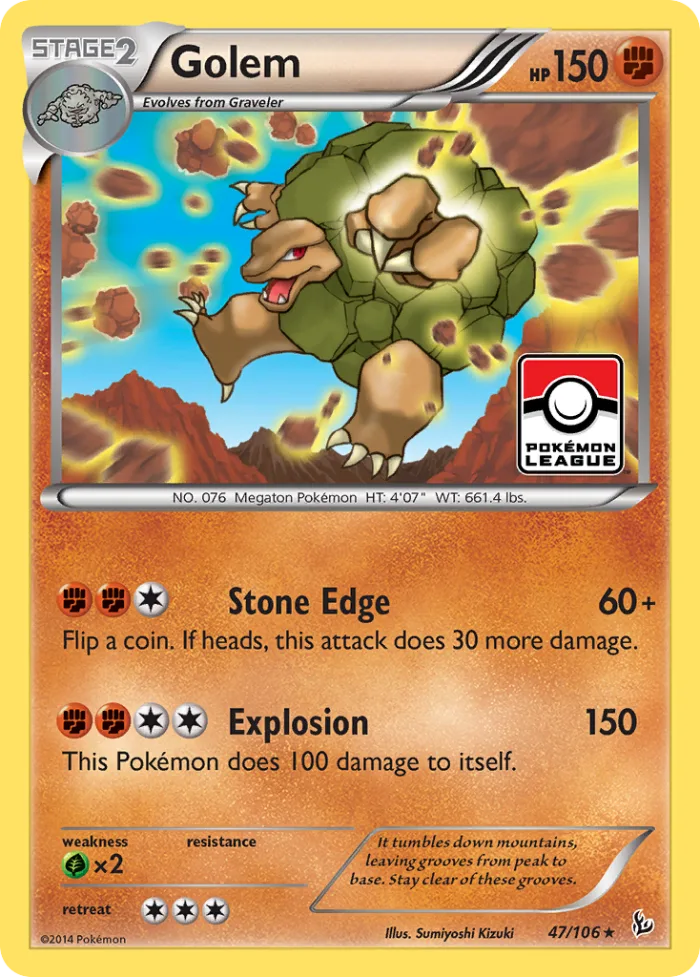 Golem #47 Flashfire Pokemon card