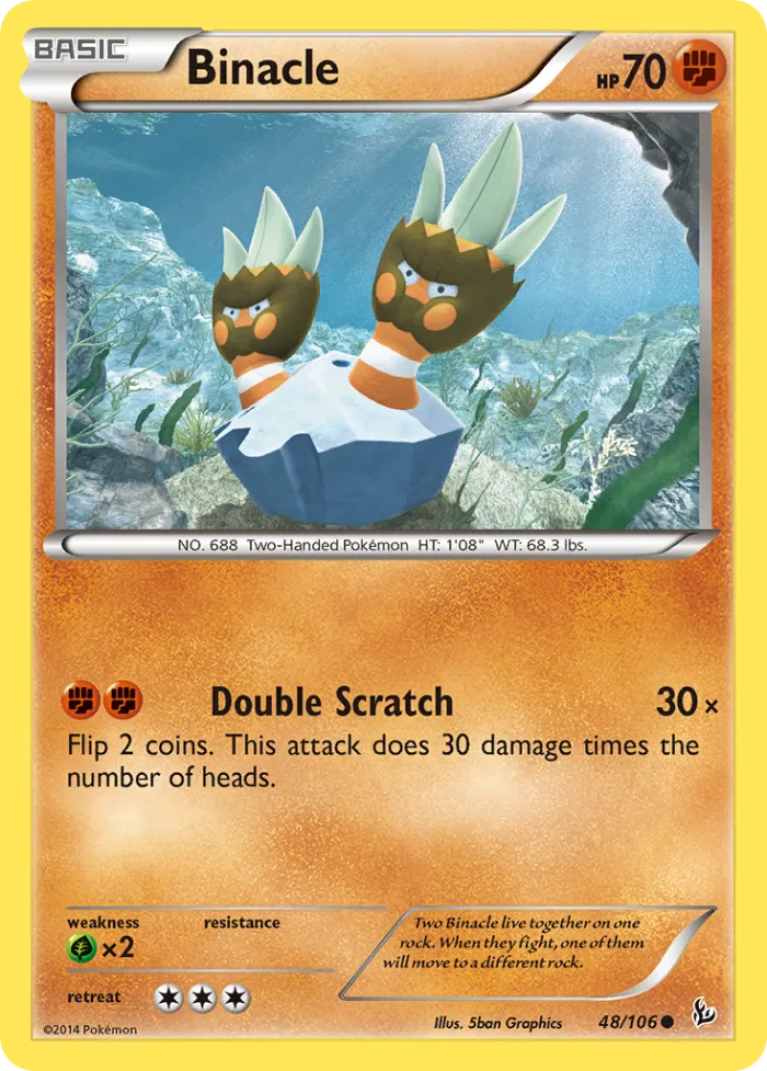 Binacle #48 Flashfire Pokemon card