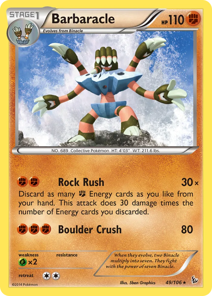 Barbaracle #49 Flashfire Pokemon card