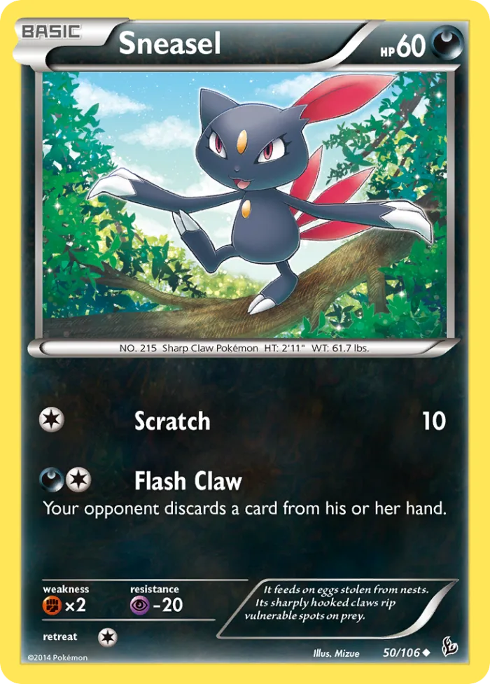 Sneasel #50 Flashfire Pokemon card