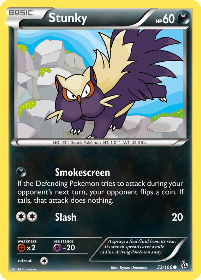 Stunky #53 Flashfire Pokemon card