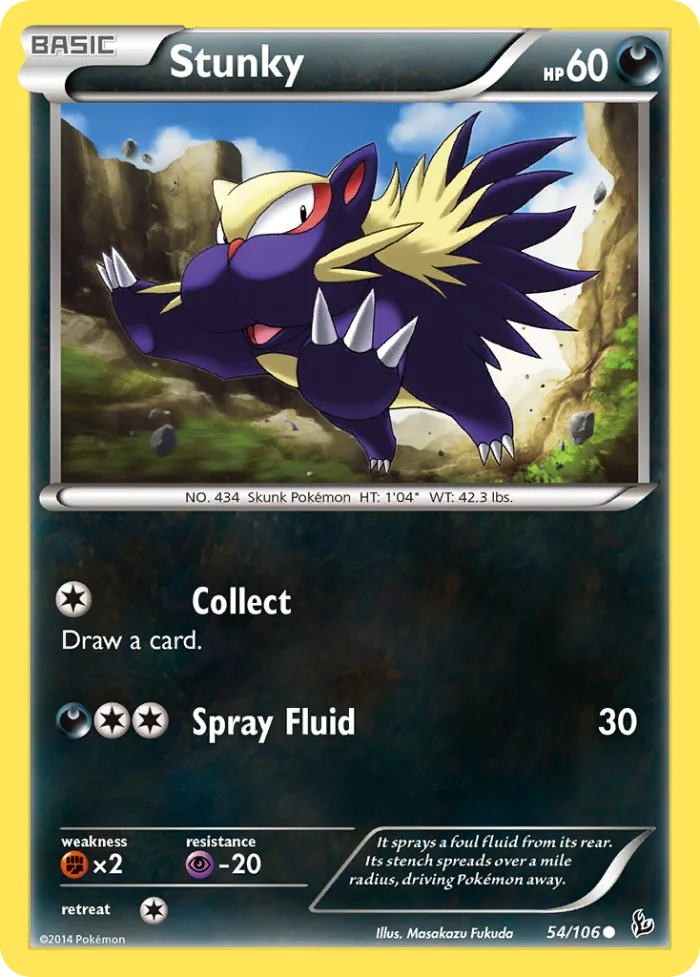 Stunky #54 Flashfire Pokemon card
