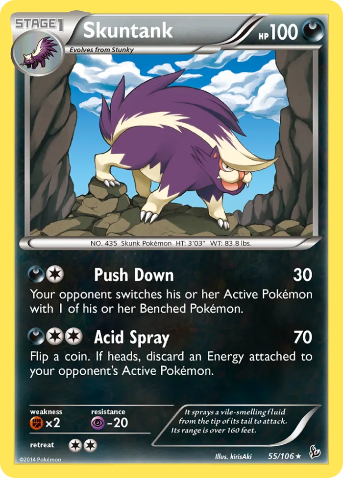 Skuntank #55 Flashfire Pokemon card
