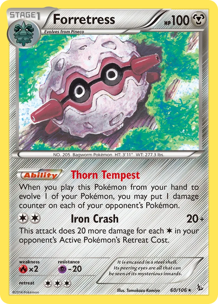 Forretress #60 Flashfire Pokemon card