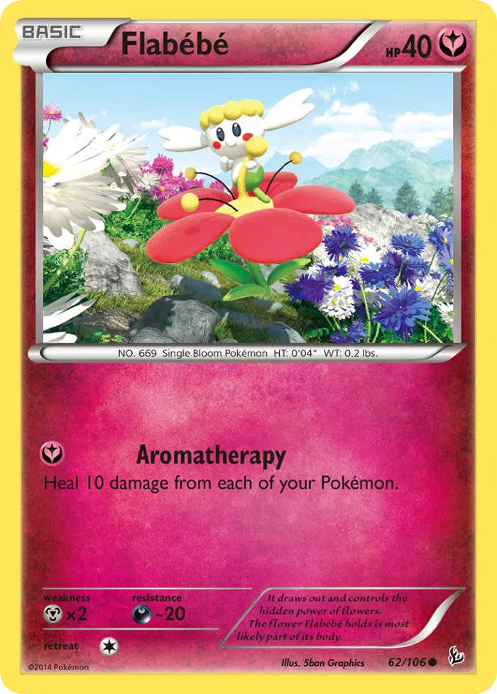 Flabébé #62 Flashfire Pokemon card