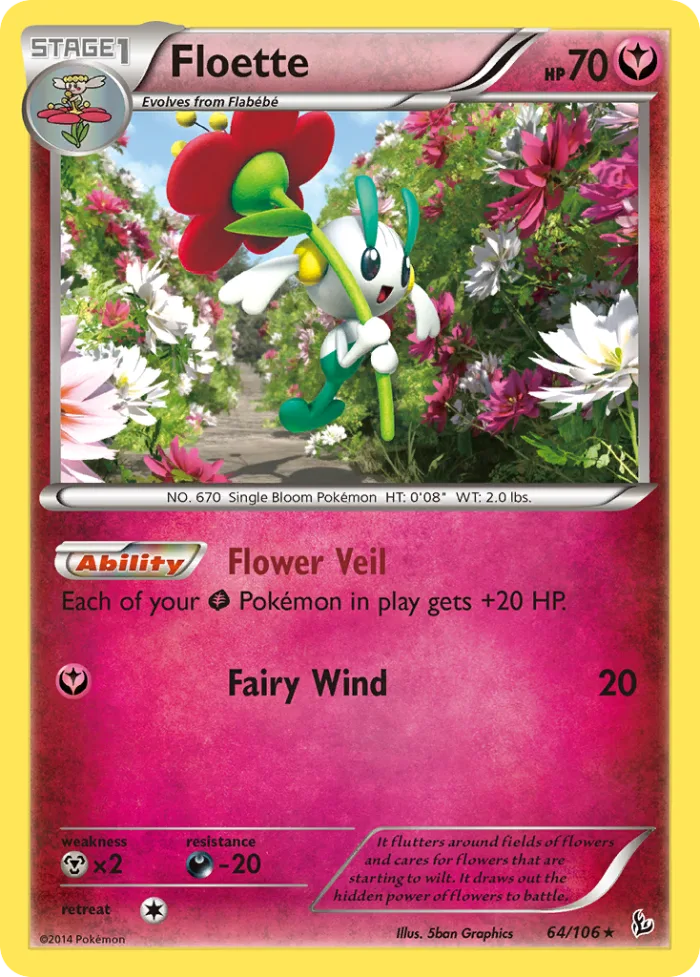 Floette #64 Flashfire Pokemon card