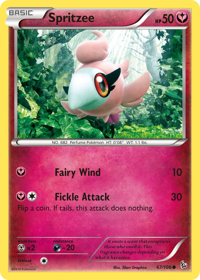 Spritzee #67 Flashfire Pokemon card