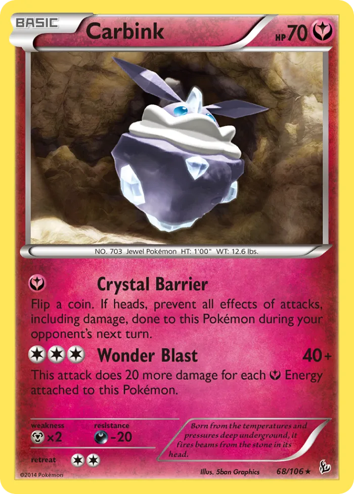 Carbink #68 Flashfire Pokemon card