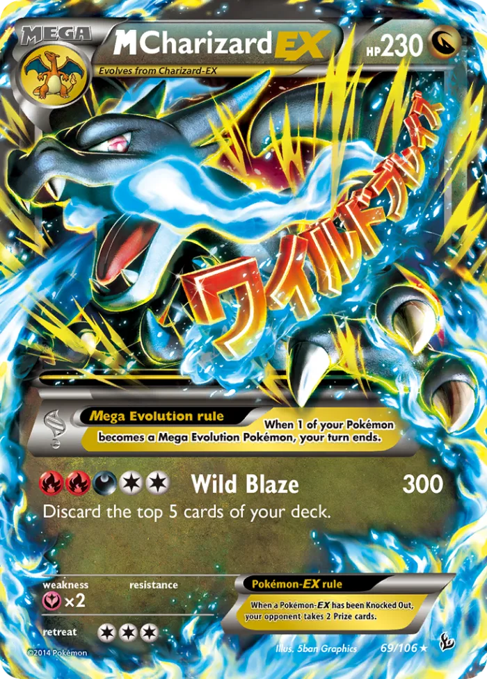 M Charizard-EX #69 Flashfire Pokemon card