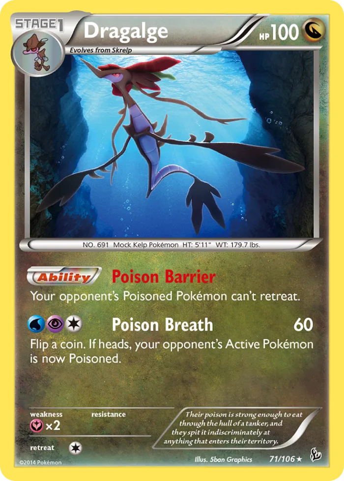 Dragalge #71 Flashfire Pokemon card