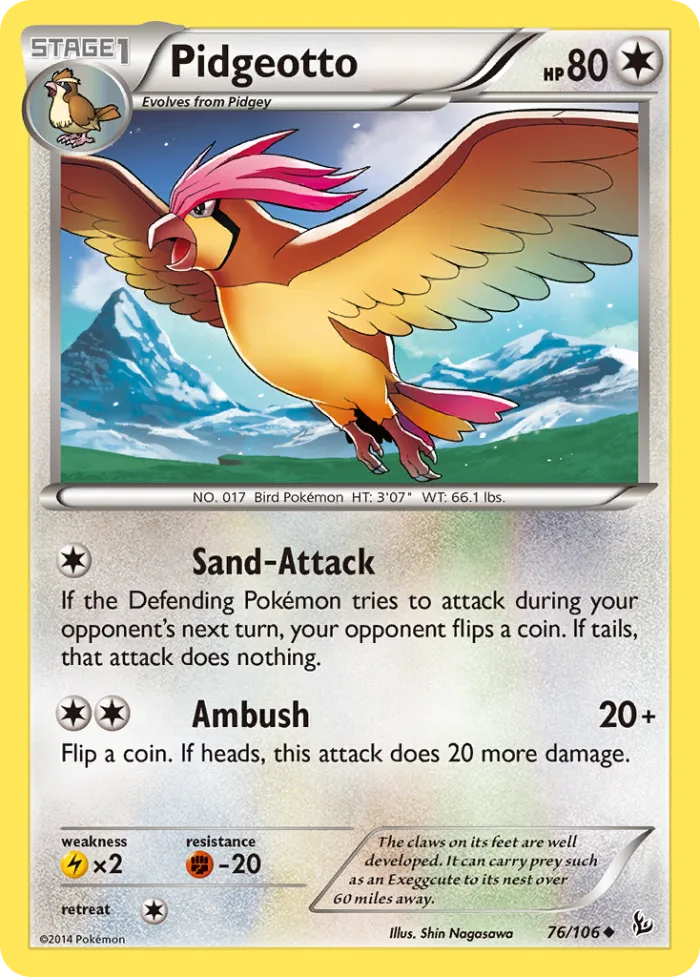 Pidgeotto #76 Flashfire Pokemon card