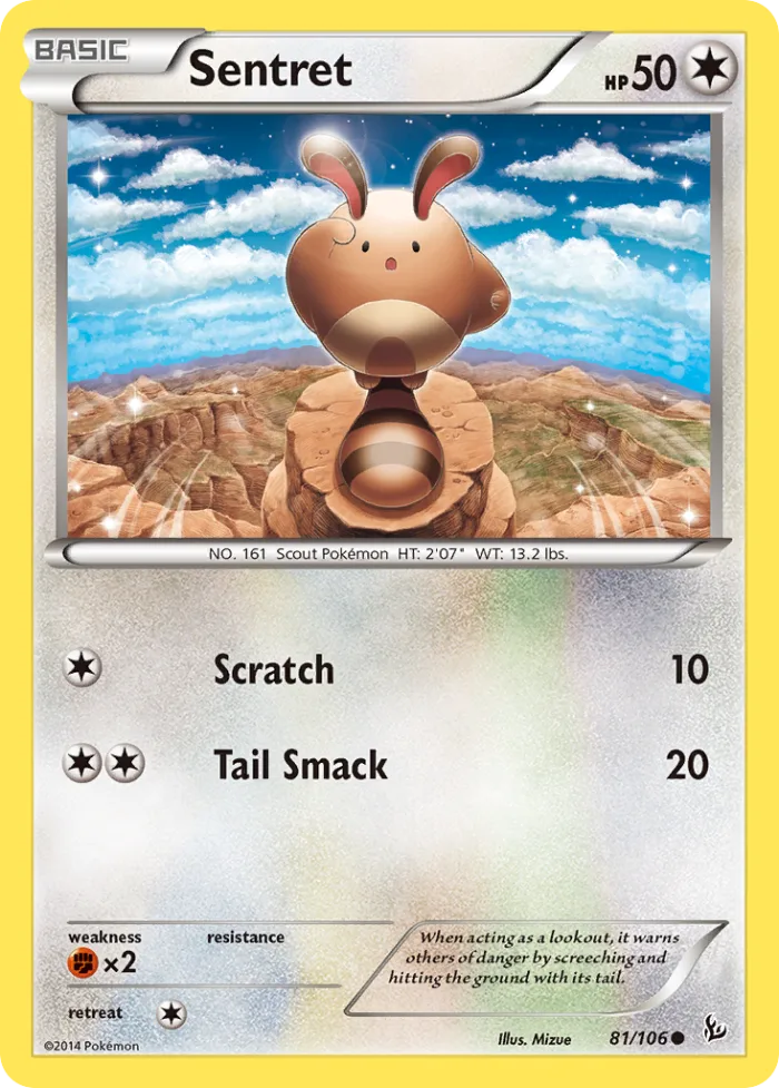 Sentret #81 Flashfire Pokemon card