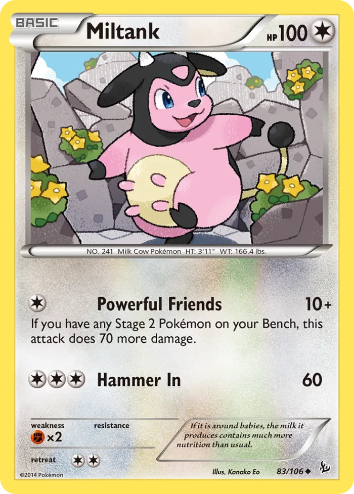 Miltank #83 Flashfire Pokemon card