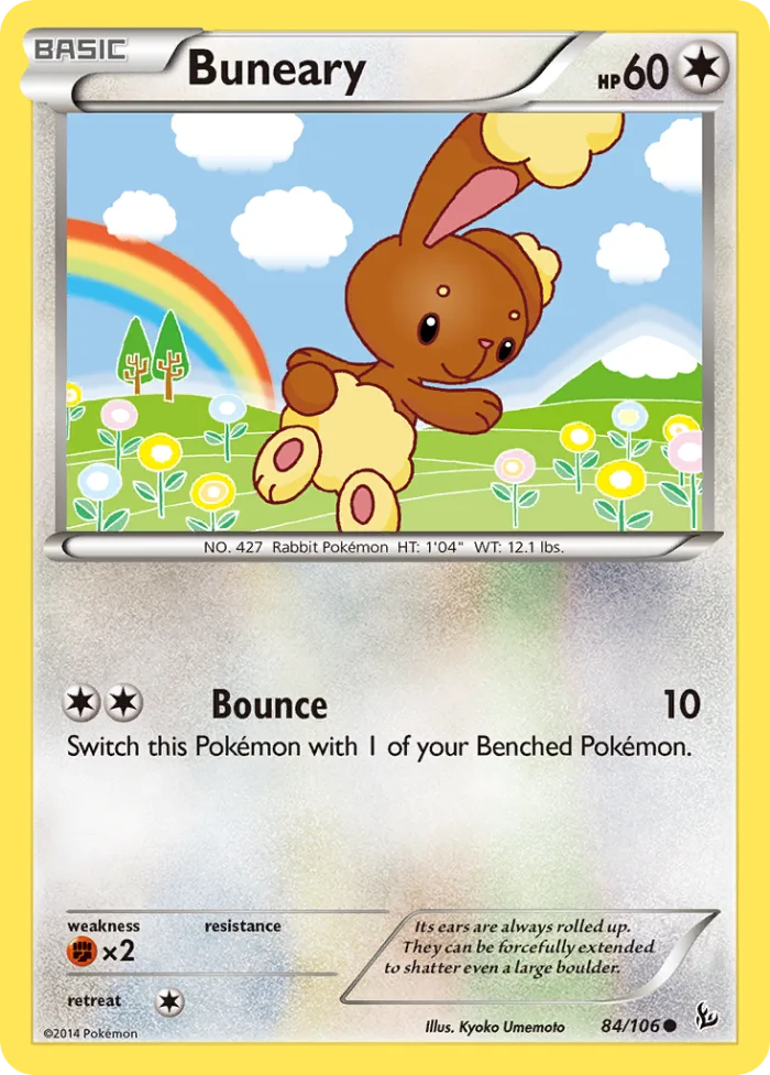 Buneary #84 Flashfire Pokemon card
