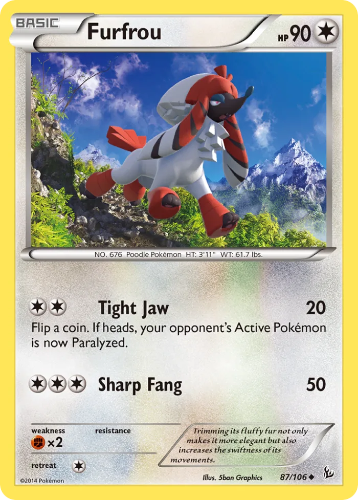 Furfrou #87 Flashfire Pokemon card