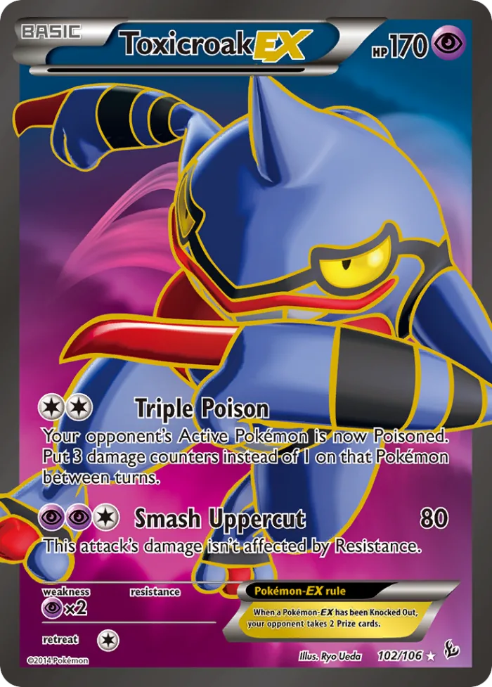 Toxicroak-EX #102 Flashfire Pokemon card