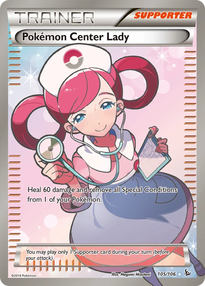 Pokémon Center Lady #105 Flashfire Pokemon card
