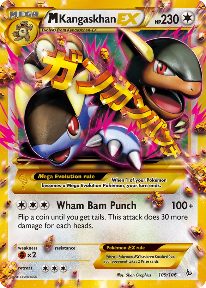 M Kangaskhan-EX #109 Flashfire Pokemon card