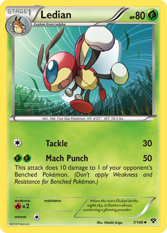 Ledian #7 XY Pokemon card