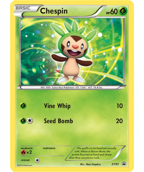 Chespin #XY01 XY Black Star Promos Pokemon card