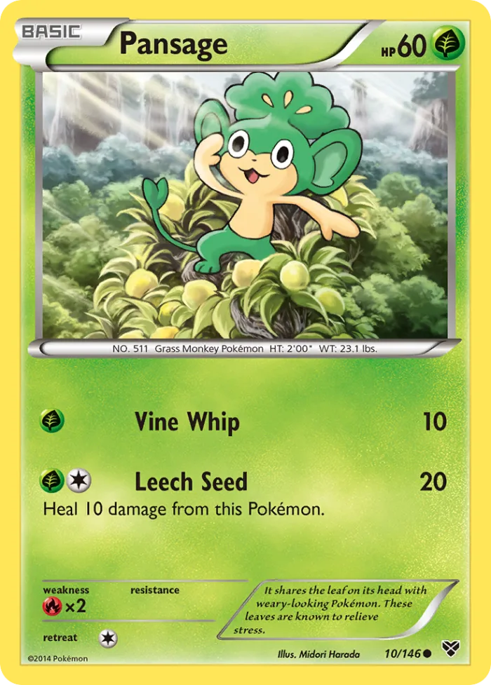 Pansage #10 XY Pokemon card
