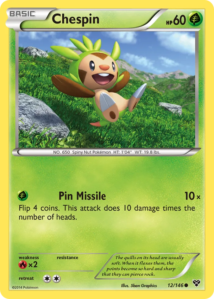 Chespin #12 XY Pokemon card