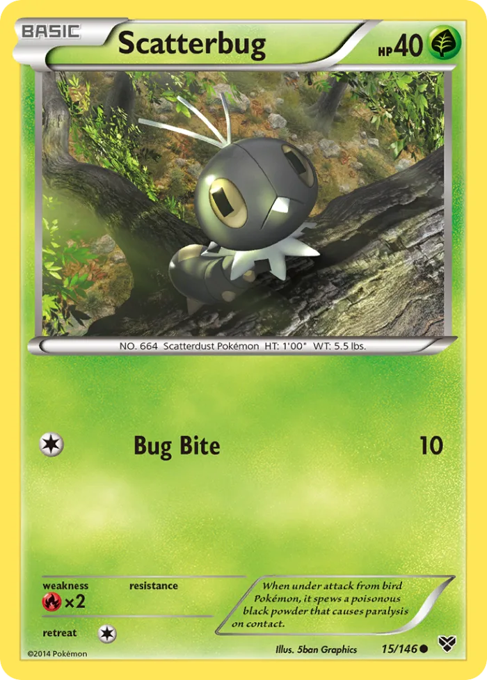 Scatterbug #15 XY Pokemon card