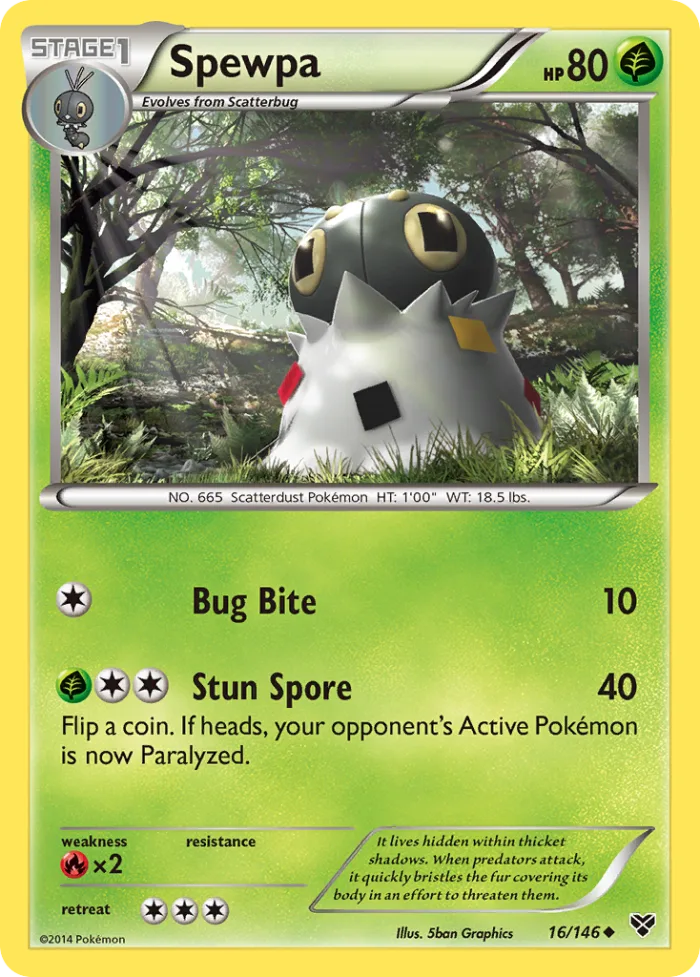 Spewpa #16 XY Pokemon card
