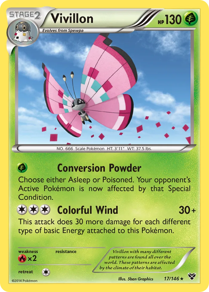 Vivillon #17 XY Pokemon card