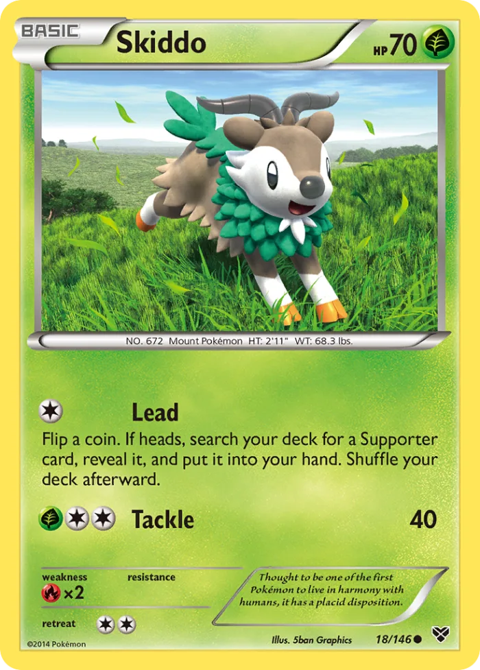 Skiddo #18 XY Pokemon card