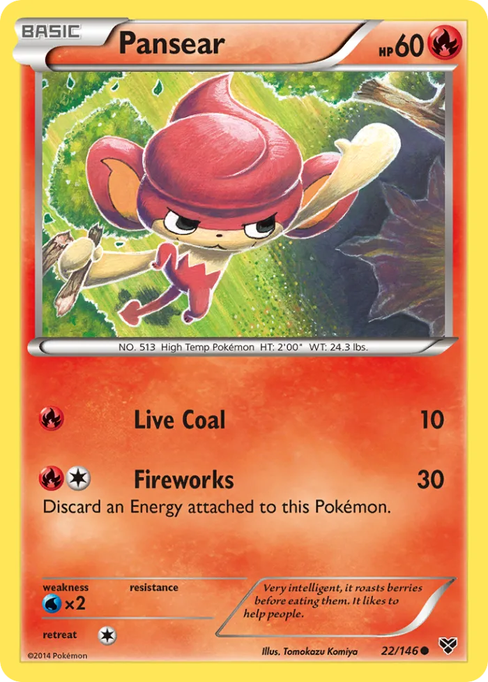 Pansear #22 XY Pokemon card