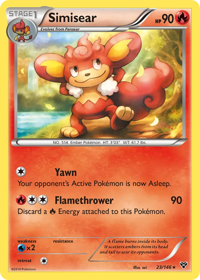Simisear #23 XY Pokemon card
