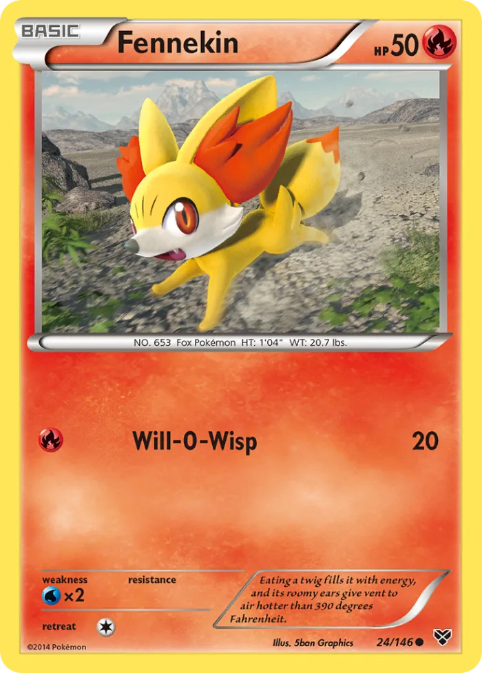 Fennekin #24 XY Pokemon card