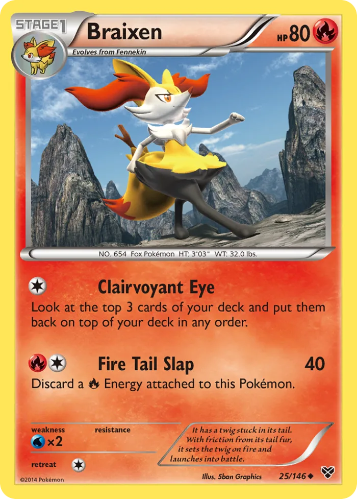 Braixen #25 XY Pokemon card