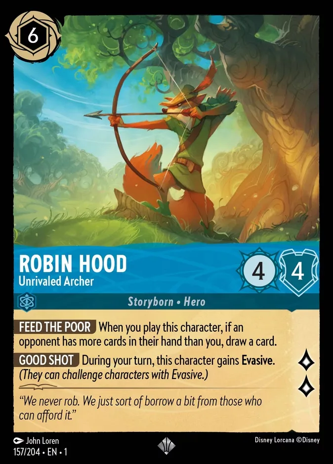 Robin Hood #157 The First Chapter Disney Lorcana card