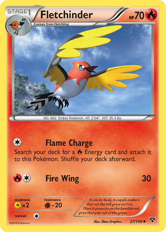 Fletchinder #27 XY Pokemon card