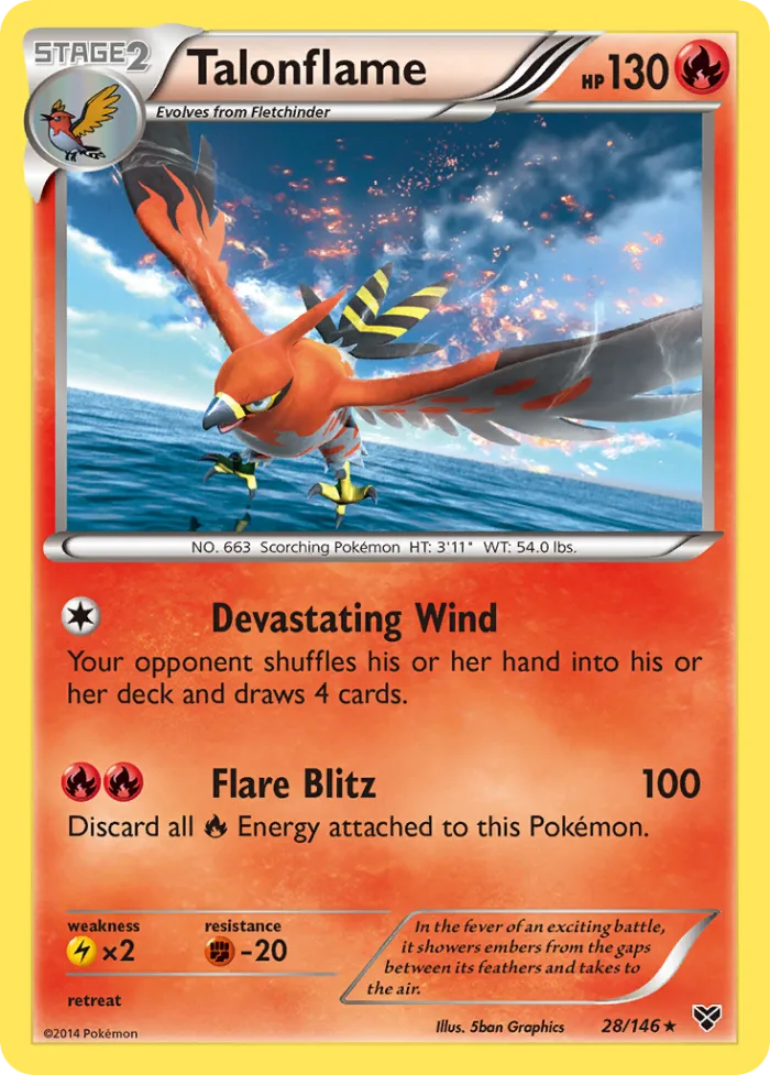 Talonflame #28 XY Pokemon card