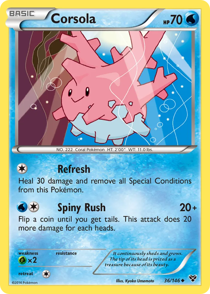 Corsola #36 XY Pokemon card