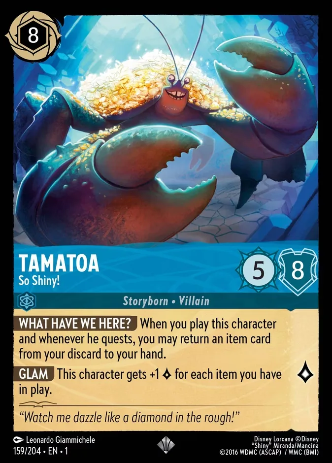 Tamatoa #159 The First Chapter Disney Lorcana card