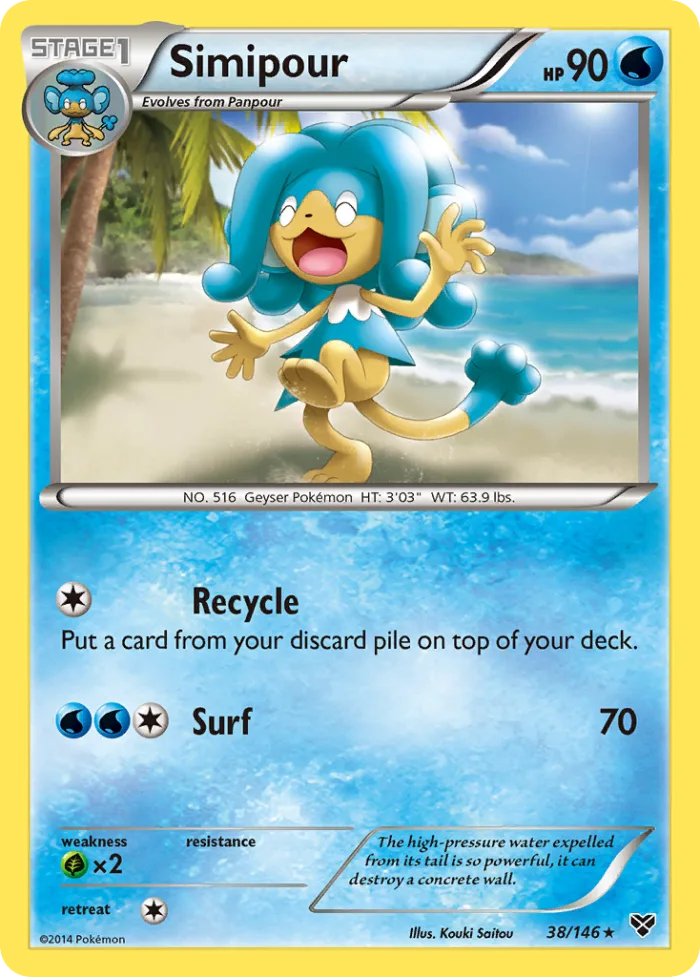 Simipour #38 XY Pokemon card