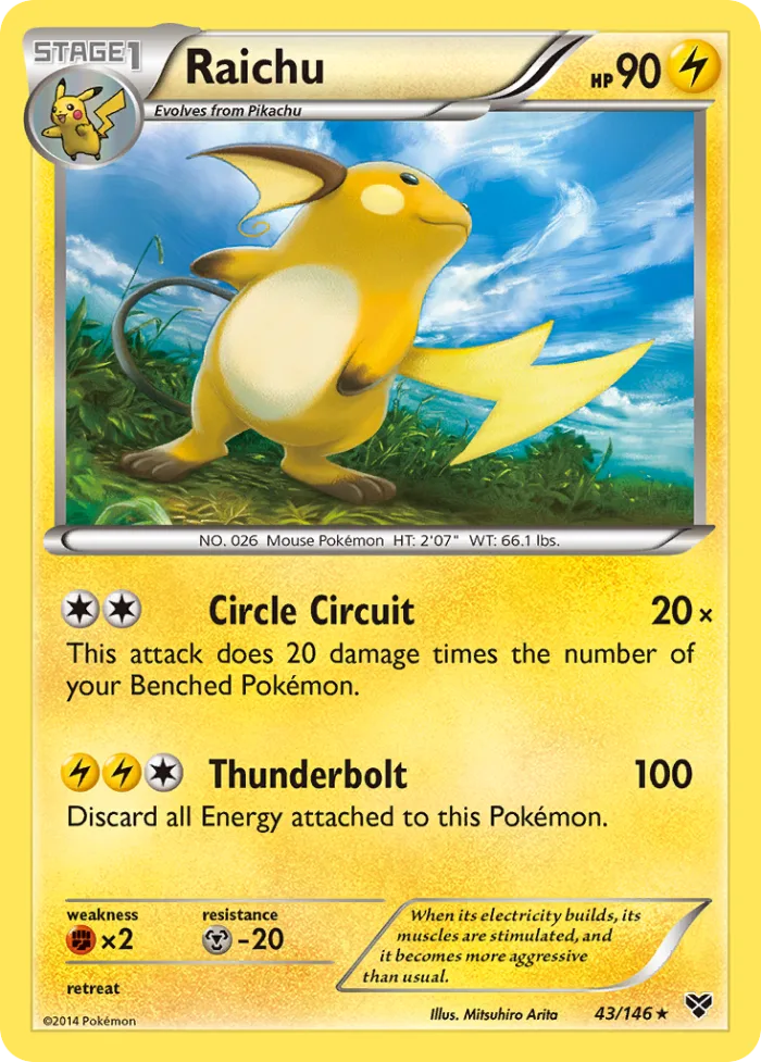 Raichu #43 XY Pokemon card